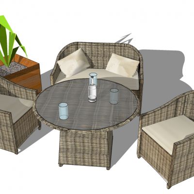 户外阳台藤编竹编编织休闲沙发椅