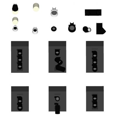 现代导轨射灯轨道射灯舞台射灯灯具组合