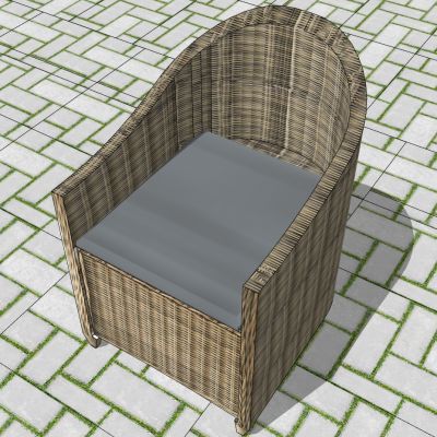 东南亚户外藤编编织竹编席编单人沙发