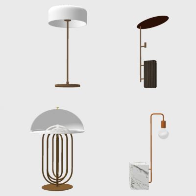 后现代简约玻璃金属台灯