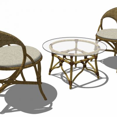 户外休闲藤编编织桌椅