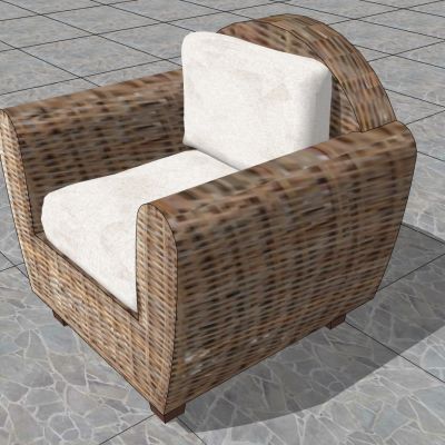 东南亚户外藤编编织竹编席编单人沙发