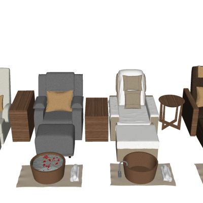 现代新中式足疗椅