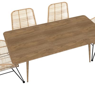 户外藤编餐桌椅