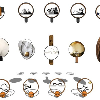 新中式铁艺山水壁灯客厅卧室餐厅过道