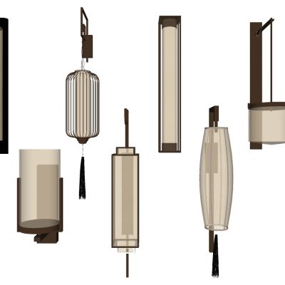 新中式金属铁艺壁灯组合