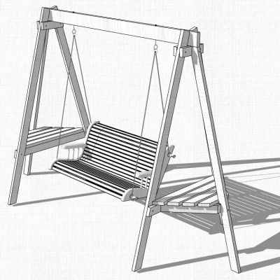 室外秋千摇椅SU模型