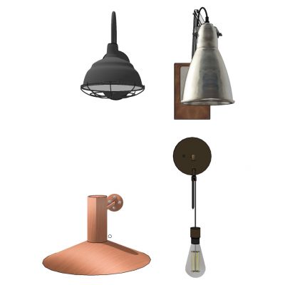 工业风金属罩壁灯灯泡壁灯