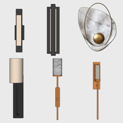 新中式壁灯组合仿大理石花纹壁灯组合