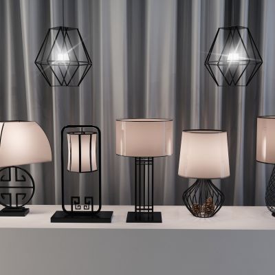 新中式铁艺中式台灯吊灯