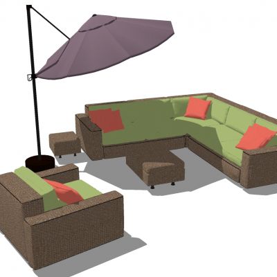 户外阳台藤编竹编编织休闲沙发家具