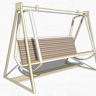 室外秋千摇椅SU模型