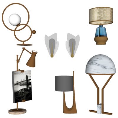 新中式欧式现代轻奢陶瓷台灯书房客厅卧室长臂灯壁灯具组合