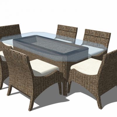 户外休闲藤编编织桌椅