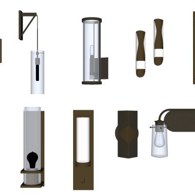 现代透明玻璃轻奢壁灯组合