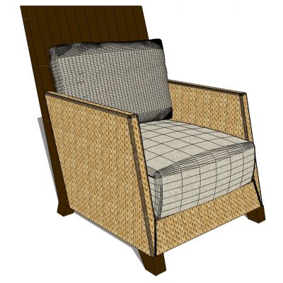 东南亚户外藤编编织竹编席编单人沙发
