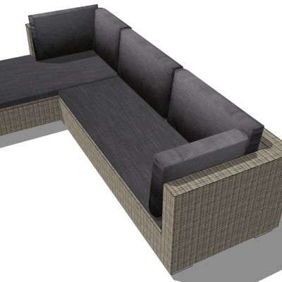 东南亚户外藤编编织竹编席编沙发