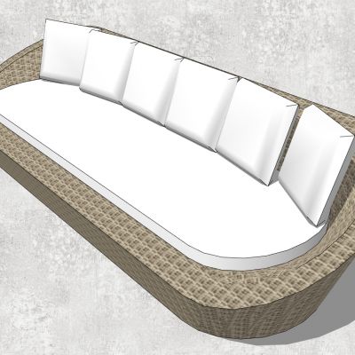 东南亚户外藤编编织竹编席编沙发