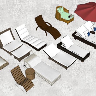 东南亚户外藤编编织躺椅