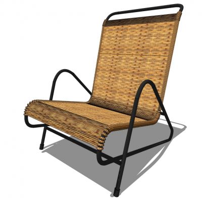 户外阳台藤编竹编编织休闲躺椅