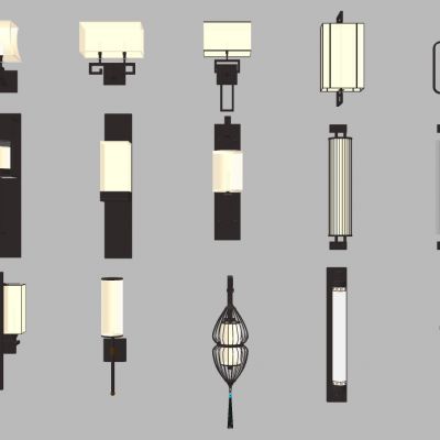 新中式金属铁艺壁灯组合