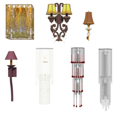 欧式新中式水晶壁灯铁艺金属壁灯金属雕花壁灯组合