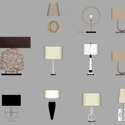 新中式欧式铁艺异形民宿树枝台灯组合