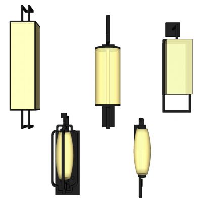 新中式现代壁灯室外壁灯落地灯组合