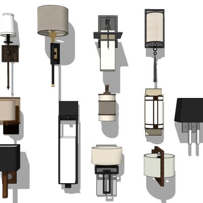 新中式金属铁艺壁灯组合