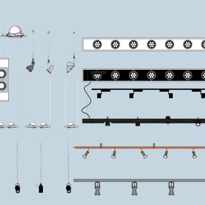 现代导轨射灯轨道射灯舞台射灯灯具组合