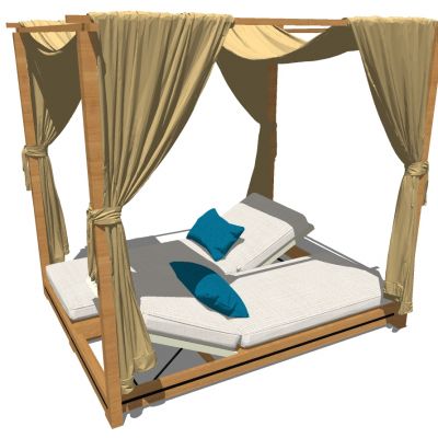 户外休闲床窗幔休闲躺椅