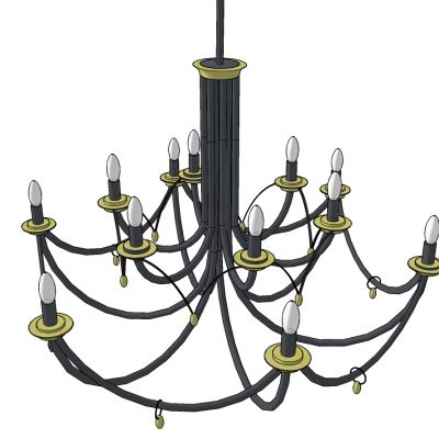 美式金属铁艺水晶烛台吊灯