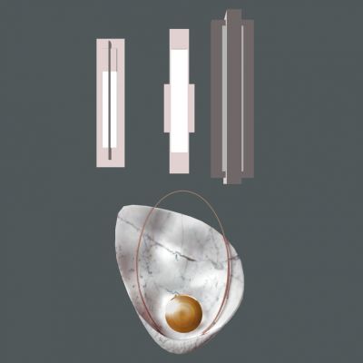 新中式北欧后现代创意样板房客厅