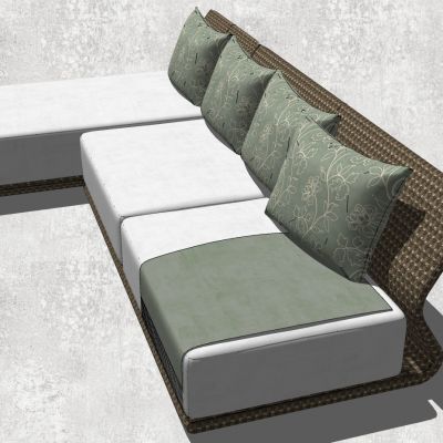 东南亚户外藤编编织竹编席编沙发