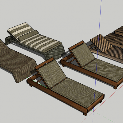 户外泳池阳台木质休闲躺椅