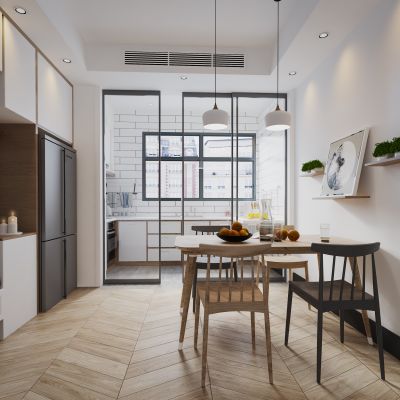 现代北欧轻奢风格厨房餐厅