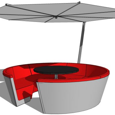 室外户外桌子圆形沙发遮阳伞组合