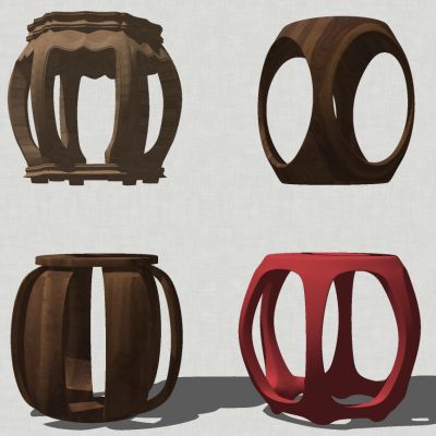 新中式秀墩鼓凳凳子组合凳子脚踏木凳边几