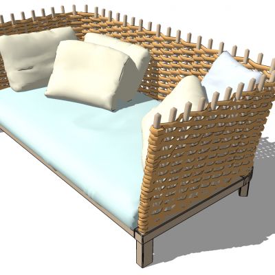 东南亚户外藤编编织竹编席编沙发