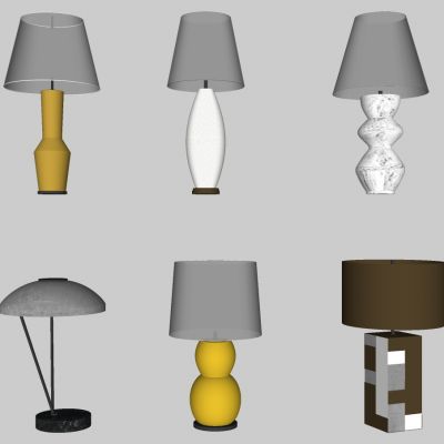 现代新中式异形台灯组合