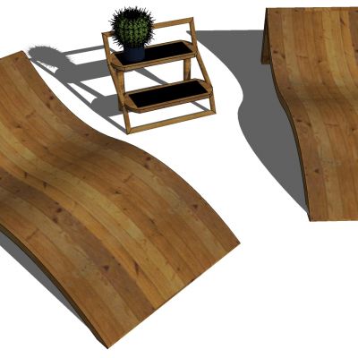 户外木质休闲躺椅