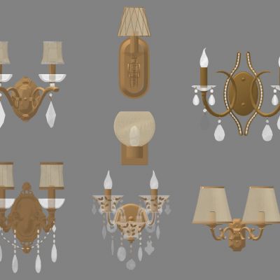 欧式法式金属铁艺水晶壁灯