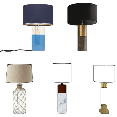 现代轻奢新中式台灯组合