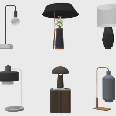 现代北欧金属灯泡装饰台灯