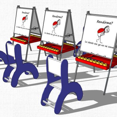 幼儿园儿童画室画板家具