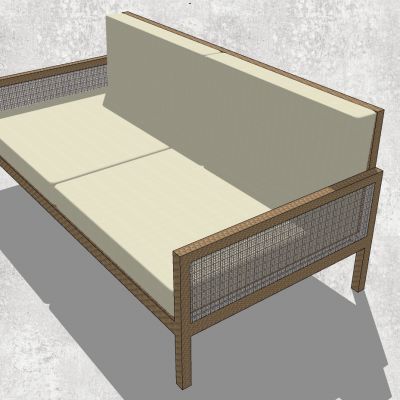 东南亚户外藤编编织竹编席编沙发