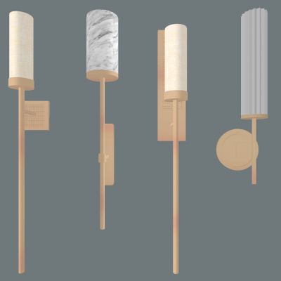 新中式售楼处柱子壁灯