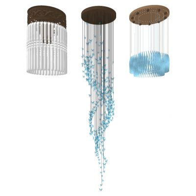 现代轻奢简欧式大型大堂楼梯间螺旋形状金属蝴蝶水晶吊灯吸顶灯