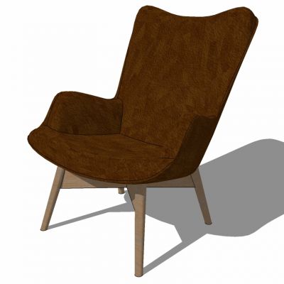 北欧现代休闲单椅SU模型