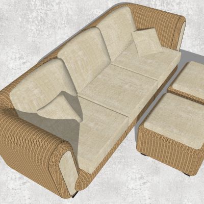 东南亚户外藤编编织竹编席编沙发